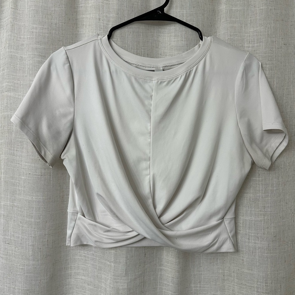 Kyodan White Twist Front Crop Top